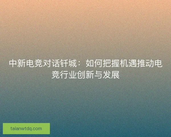 中新电竞对话钎城:如何把握机遇推动电竞行业创新与发展 中新电竞对话钎城:如何把握机遇推动电竞行业创新与发展