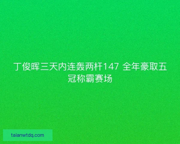 丁俊晖三天内连轰两杆147 全年豪取五冠称霸赛场 丁俊晖三天内连轰两杆147 全年豪取五冠称霸赛场