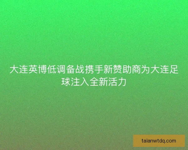 大连英博低调备战携手新赞助商为大连足球注入全新活力