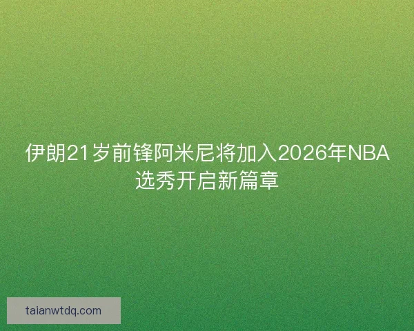伊朗21岁前锋阿米尼将加入2026年NBA选秀开启新篇章