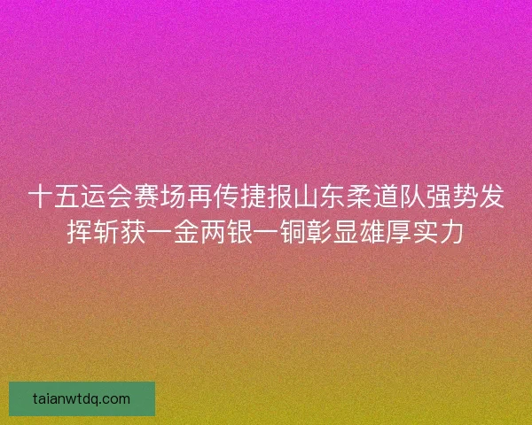 十五运会赛场再传捷报山东柔道队强势发挥斩获一金两银一铜彰显雄厚实力 十五运会赛场再传捷报山东柔道队强势发挥斩获一金两银一铜彰显雄厚实力